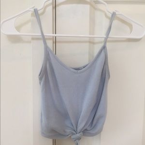 Blue tie tank top